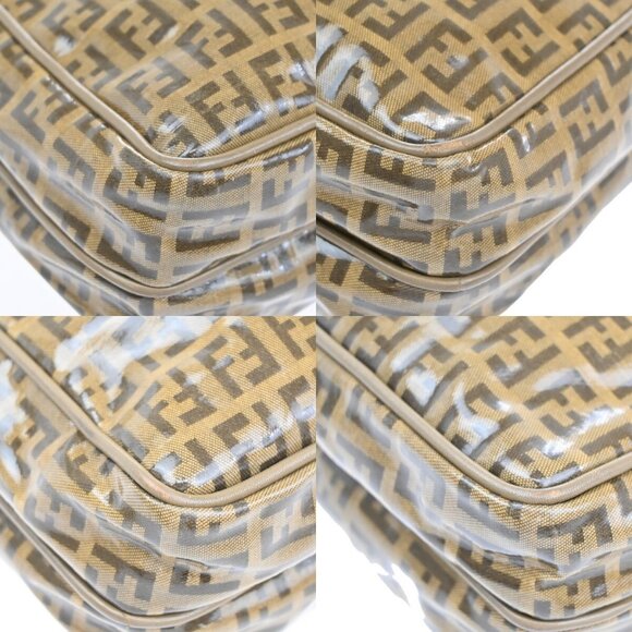 FENDI Logo Zucca Pattern Shoulder Bag Coating Canvas Leather Brown - Picture 7 of 16